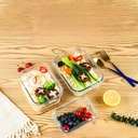 علبة تلاجة زجاج لحفظ وتنظيم الطعام بغطاء خشبي محكم الغلق لحفظ الطعام طازج