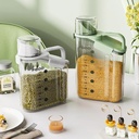 منظم بقوليات اكليريك 1800 ملي لحفظ الارز والمكرونة والكورن فليكس بغطاء يستخدم كمعيار ويد لسهولة الاستخدام