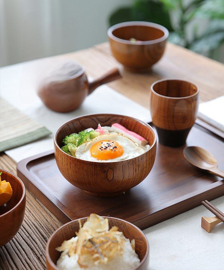 بولة خشب غويطة مقاس 14 سم من الخشب الطبيعى المعالج للمكسرات ووالسلطات المقرمشات