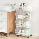 تربو معدني 4 دور لحمل و تنظيم ادوات المطبخ و الحمام بعجلات لسهوله الحركة