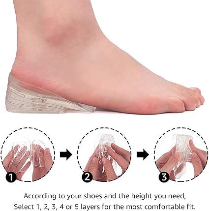 كعب تطويل سيليكون لراحة القدم و التطويل حتى 4 سم لراحه الظهر والعمود الفقري