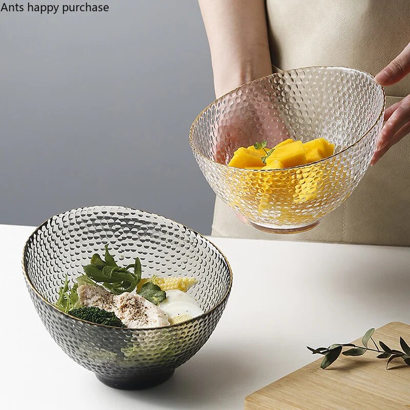 بوله اكليريك بيضاوية بحواف جولد لحمل و تقديم الفاكهة و الخضار بشكل شيك