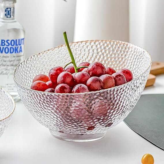 بوله اكليريك بيضاوية بحواف جولد لحمل و تقديم الفاكهة و الخضار بشكل شيك