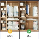 كيس فاكيوم 70*100سم لتخزين الملابس والمفروشات وتوفير 75% من المساحة مزود بسوستة لحفظ المحتويات من الاتربة والحشرات