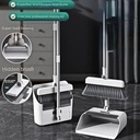 طقم تنظيف 3*1 مقشة وفرشاه وجاروف بسنون لسهولة التنظيف والاستخدام بيد معدن