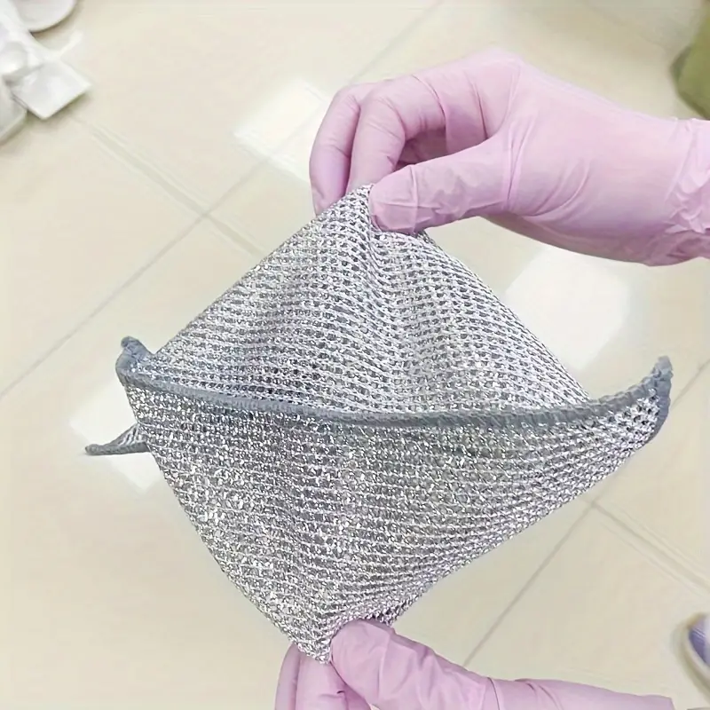 ليفة غسيل وتنظيف الأطباق والأكواب والبوتاجازات بطبقة مزدوجة قابلة لاعادة الاستخدام