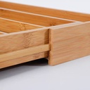 منظم ادراج خشبي مقسم 9 خانات قابل للتوسيع والتعديل لتنظيم المعالق والشوك والسكاكين لسهولة الرؤية والاستخدام