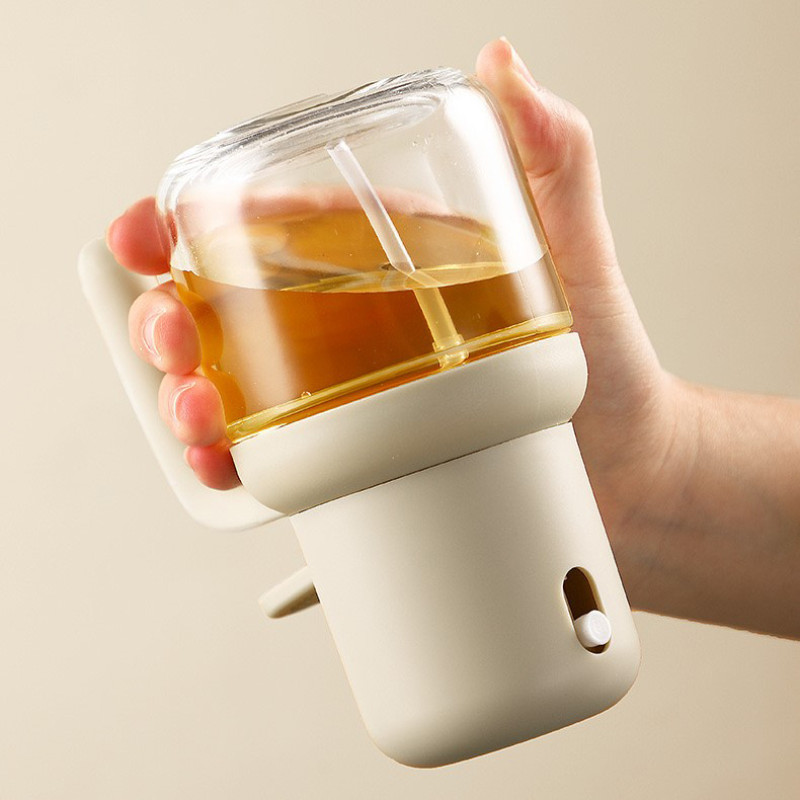 بخاخ زيت وخل سوائل زجاج 180 مللي عالي الضغط لتوفير الزيوت وعمل اكل صحي بيد لسهولة الاستخدام