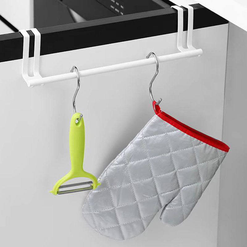 حامل فوط معدني يثبت علي درف المطبخ والابواب بدون حفر وتخريم