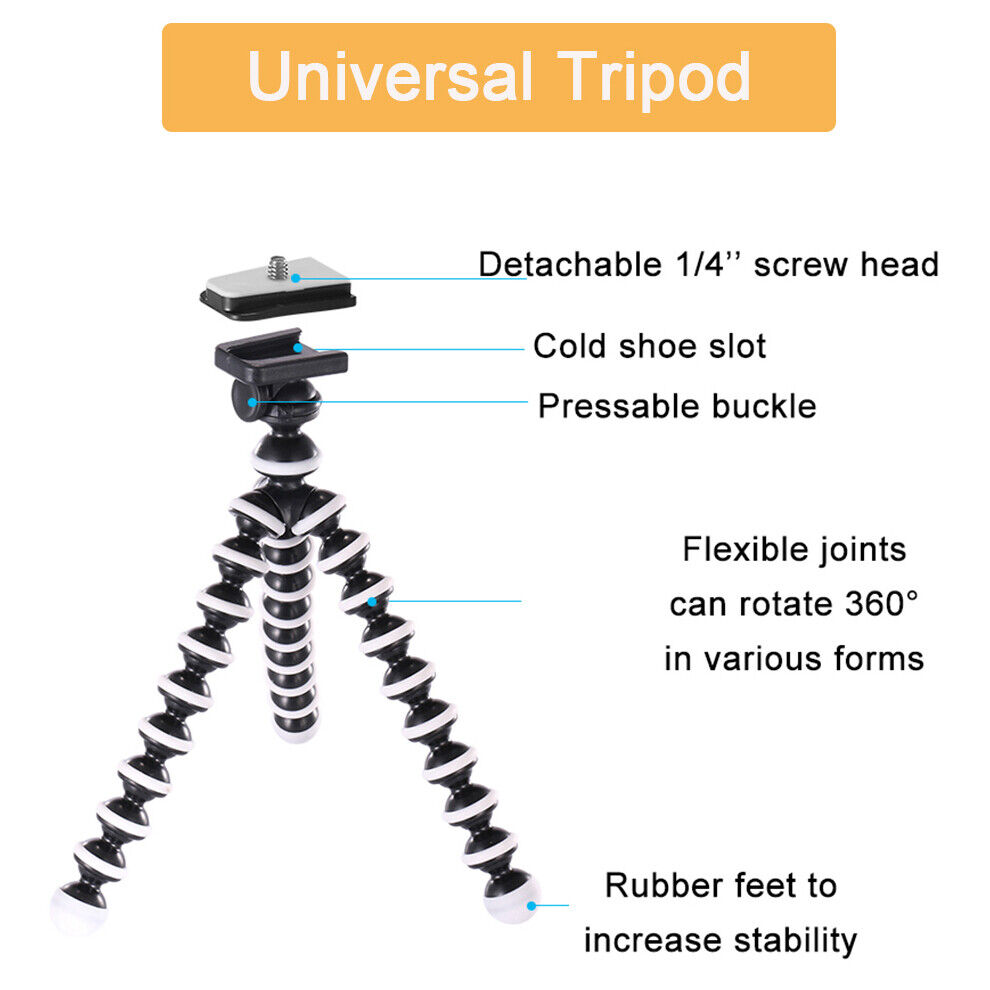 مجموعة تصوير احترافية ترايبود مع حامل للموبايل وكشاف اضاءه ليد وميكروفون بريموت كنترول للتصوير عن بعد