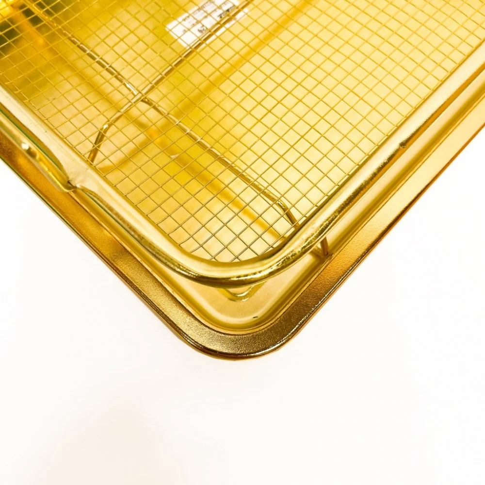 صينية التحمير الهوائية بدون دهون في الفرن بمصفاة  شبكية لعمل اكل صحي