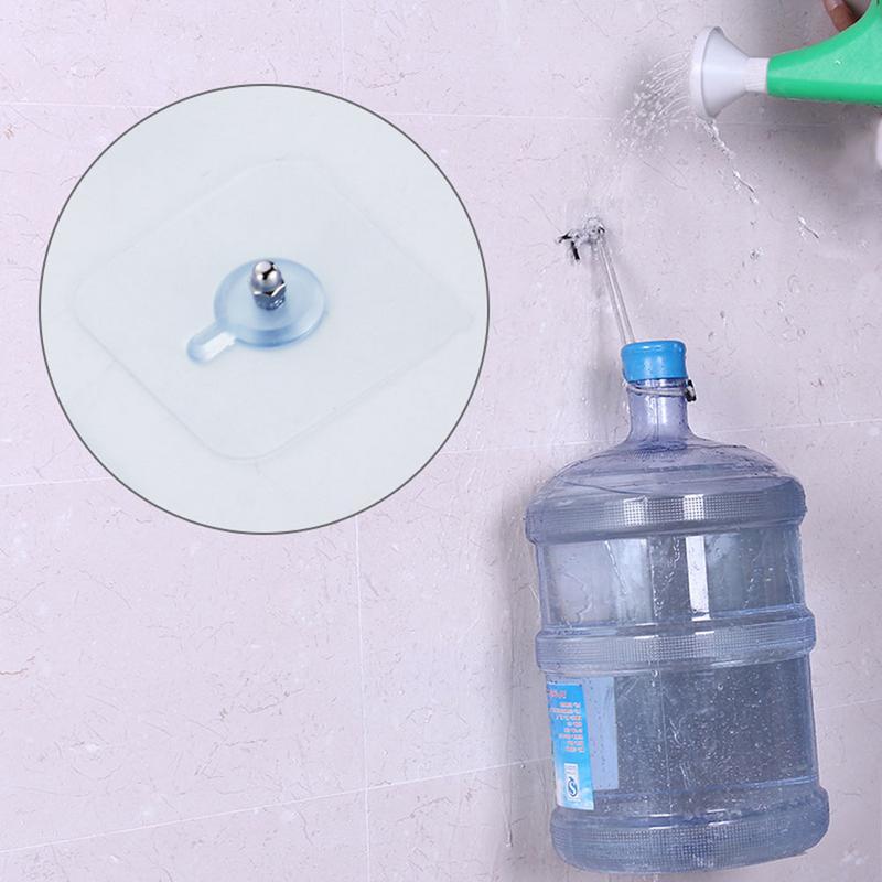 طقم  5 قطع هوك شفاف ذاتي اللصق بديل للمسامير لتعليق الملابس وادوات الحمام والمطبخ والتابلوهات بدون حفر وتخريم