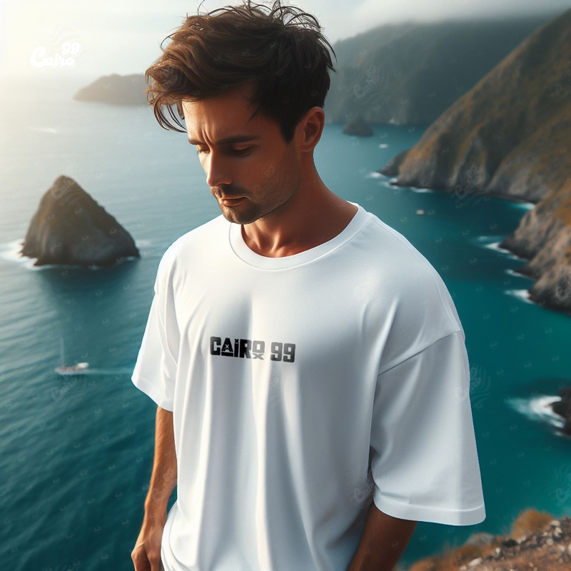 Brantz تيشيرت اوفر سايز قطن باللون الابيض