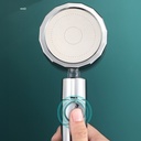 سماعة دش مزودة بمروحة لزيادة ضغط المياه تدور 360 درجة بزرار للفتح والغلق