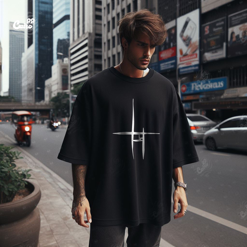 Still Willing Follow Freedom تيشيرت اوفر سايز قطن باللون الاسود