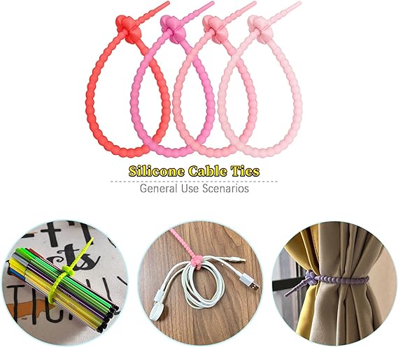 منظم اسلاك وكابلات سيليكون 3 قطع قابلة للطي