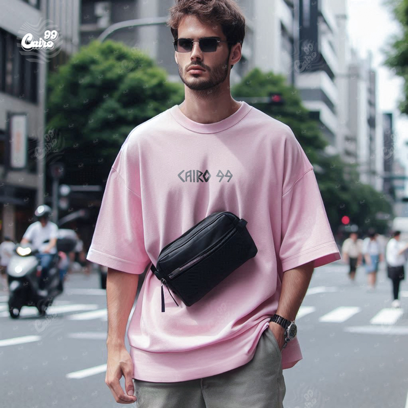 Always Discovering تيشيرت اوفر سايز قطن باللون البينك