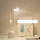 اباجورة مكتب تاتش 3 في 1 مزودة بمروحة ومقلمة تعمل بالشحن بيو اس بي