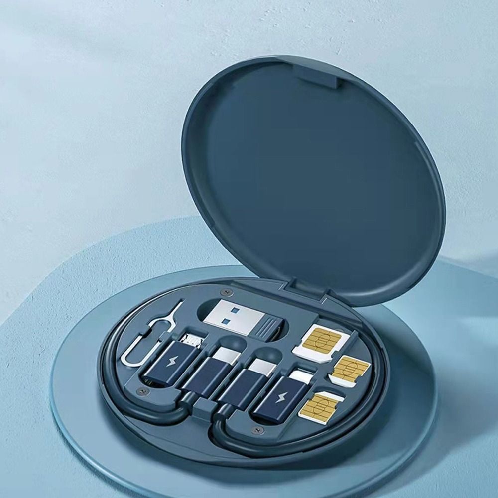 منظم  كابل شاحن 5 في 1 للشحن ونقل البيانات مع حامل للموبايل