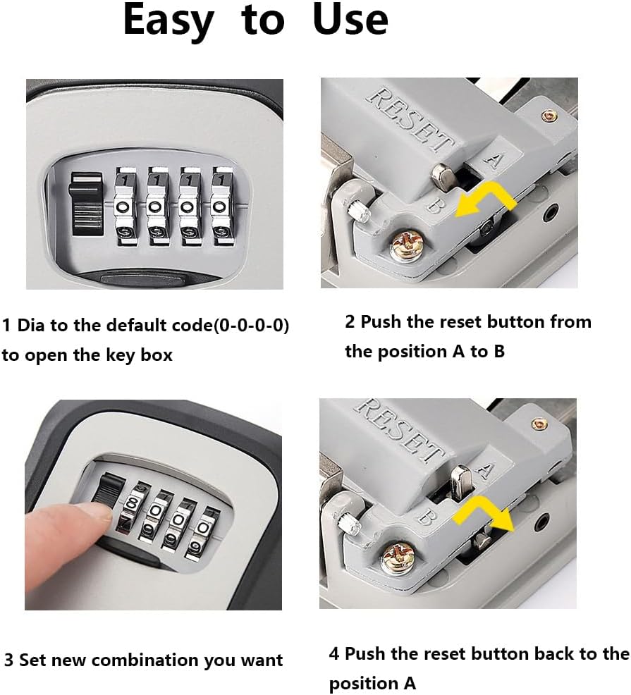 صندوق تخزين للمفاتيح برقم سري يعلق علي الحائط