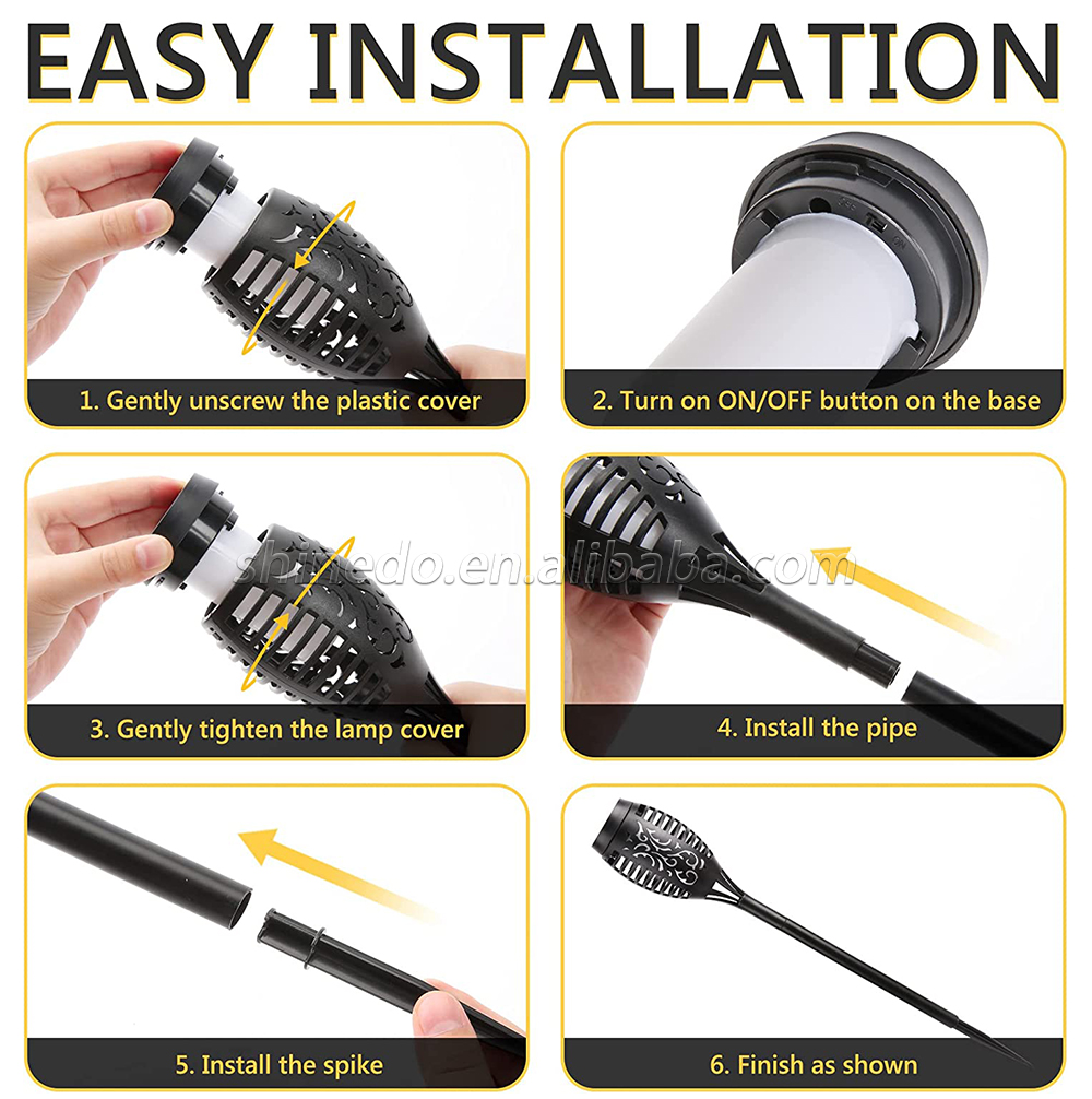 كشاف شعلة سينسور يعمل بالطاقة الشمسية لاضاءة الحدائق 3 واط