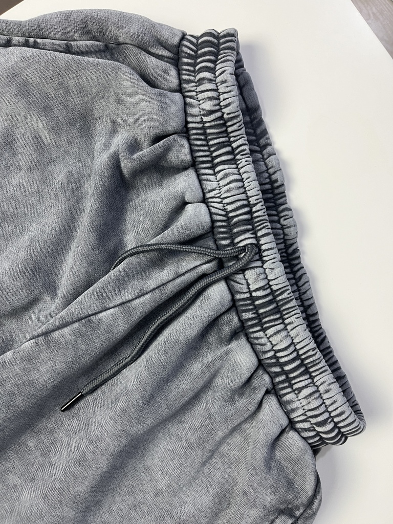 شورت اوفر سايز قطن باللون الرمادي للرجال