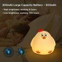 وناسة تاتش شكل دجاجة باضاءة ابيض وورم سيليكون غير قابل للكسر