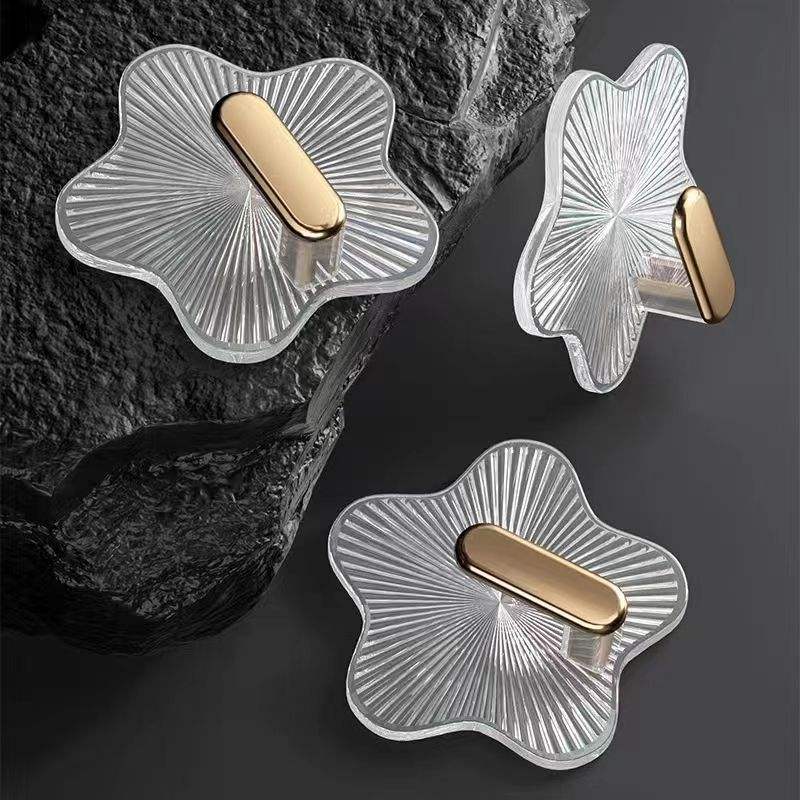 طقم هوك شماعة جولد 4 قطع لتعليق الملابس بلزق دبل فيس قوي