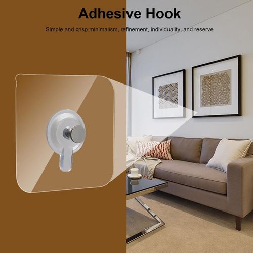 طقم هوك 4 قطع شفاف بديل للمسامير لتعليق أدوات الحمام والمطبخ