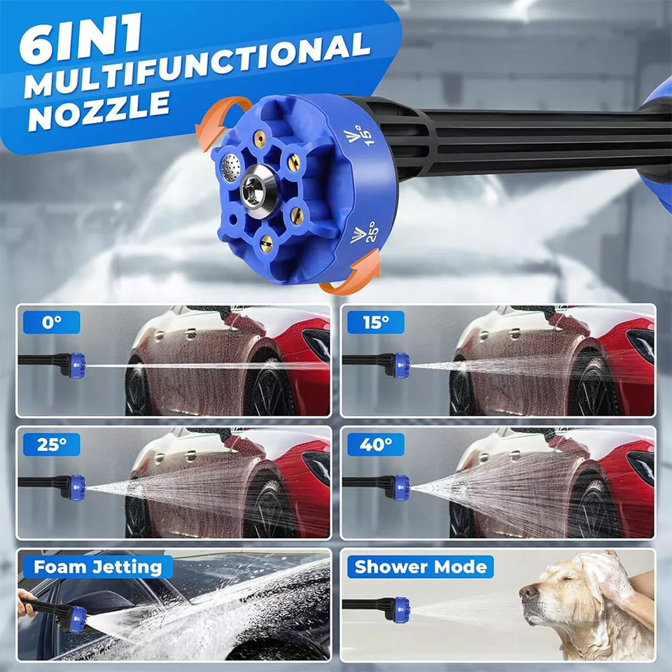 مضخة محمولة لغسيل السيارات تعمل بالضغط بقوة 6680 فولت