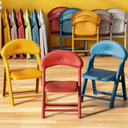 بمسند ظهر قابل للطي PP بلاستيك كرسي أطفال