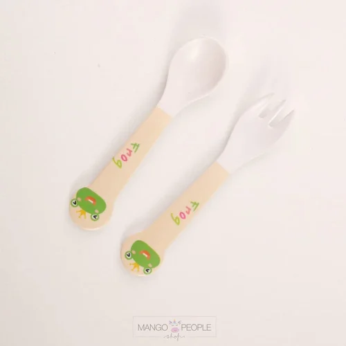 طقم طعام للاطفال 5 قطع شكل ضفدع