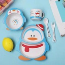 طقم طعام للاطفال 5 قطع شكل بطريق