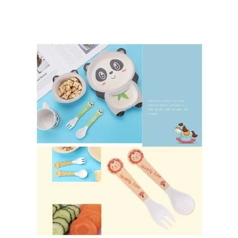 طقم طعام للاطفال شكل باندا 5 قطع