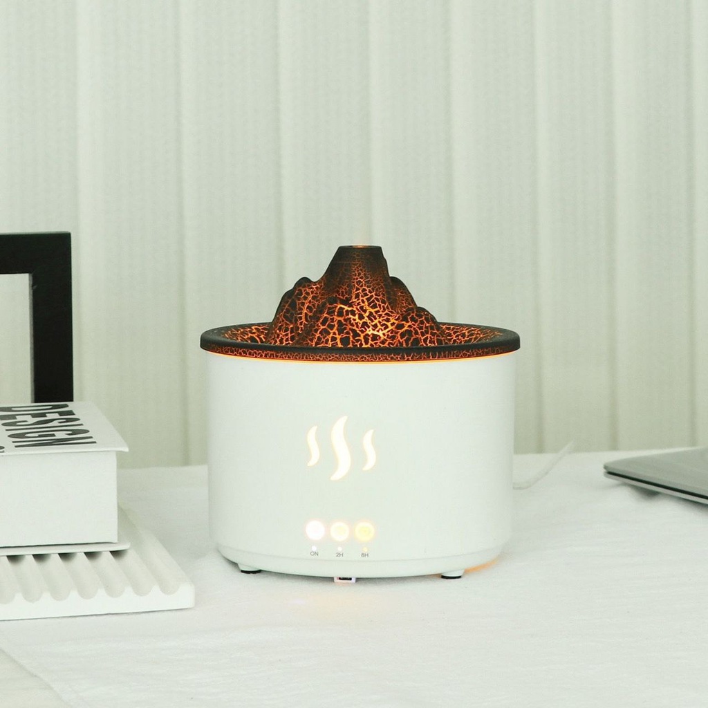 فواحة مضيئة علي شكل لهب بركاني لتعطير وترطيب المنزل بخزان 300 ملي