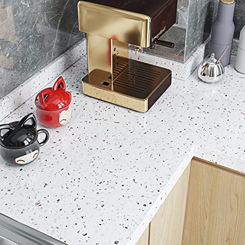 رول استيكر لاصق شكل رخامي باللون الابيض لتجديد ديكور