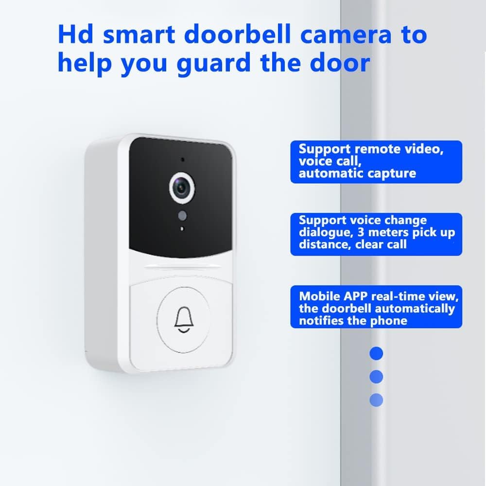 جرس باب لاسلكي مع كاميرا مراقبة عن بعد يعمل بالواي فاي لامان المنزل