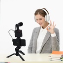 ترايبود لحمل الموبايل وتصوير الفيديوهات باضاءة وميكروفون عالي الجودة  مع جهاز تحكم عن بعد