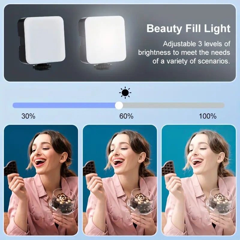 ترايبود لحمل الموبايل وتصوير الفيديوهات باضاءة وميكروفون عالي الجودة  مع جهاز تحكم عن بعد