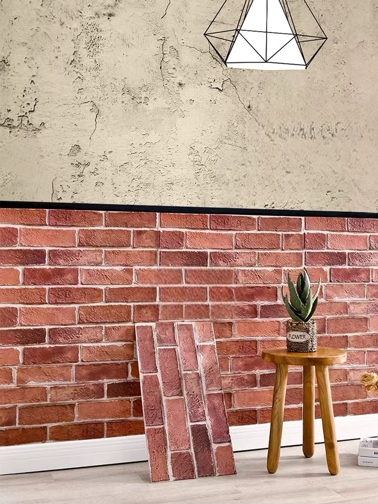 ورق حائط ثري دي لاصق 30 * 60 سم علي شكل طوب حجري بديل الدهانات