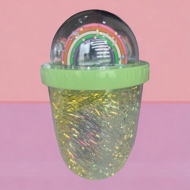 مج جليتر مللي بغطاء مجسم قوس قزح من الاعلي مع شاليموه