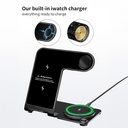 شاحن لاسلكي سريع 3 *1 لشحن الموبايل والايربودز والساعة الرقمية بقوة 15 واط