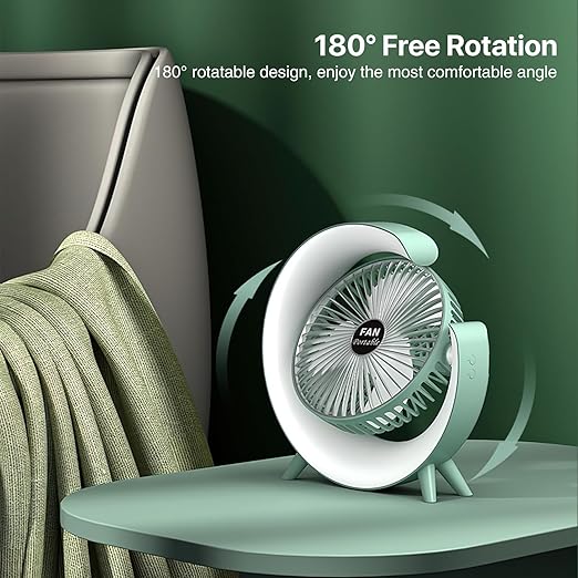 مروحة مكتب ليد بتصميم مبتكر ب 3 سرعات تهوية مختلفة تعمل بالشحن