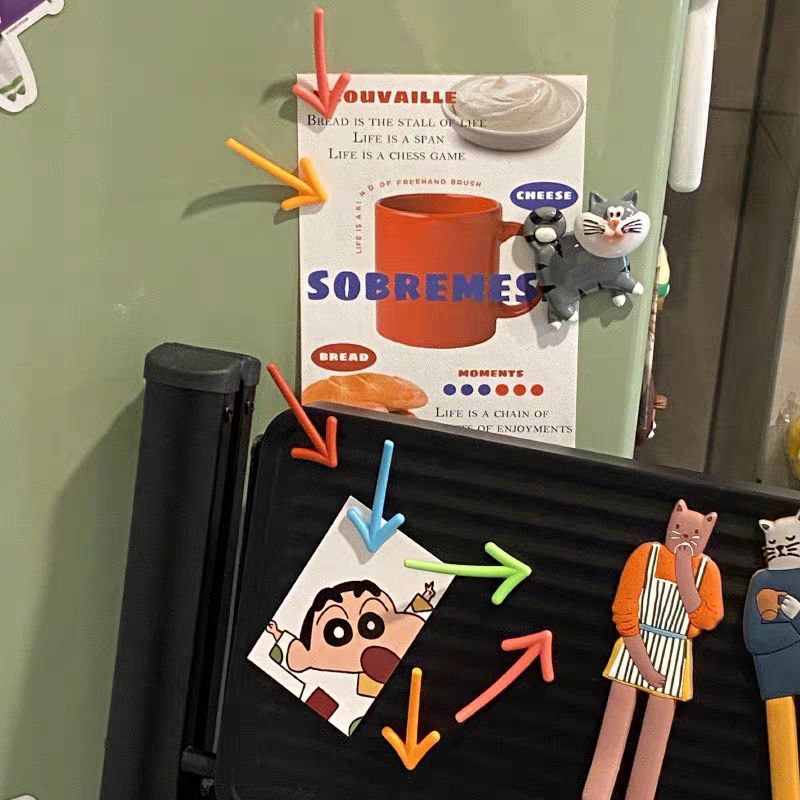 طقم مغناطيس ثلاجة شكل أسهم  6 قطع بالوان مختلفة