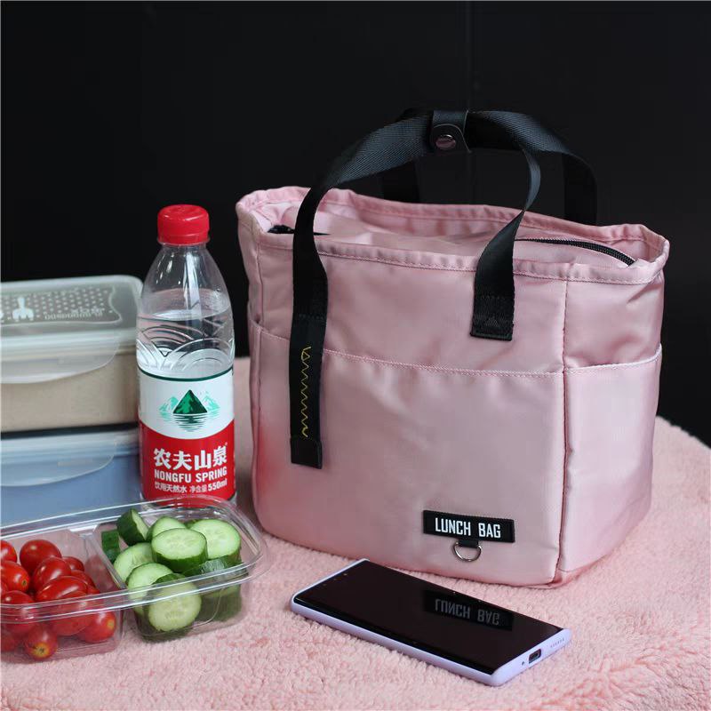 شنطة لانش بوكس حرارية 2 جيب بيد لحفظ الطعام والمشروبات مقاس 22 سم