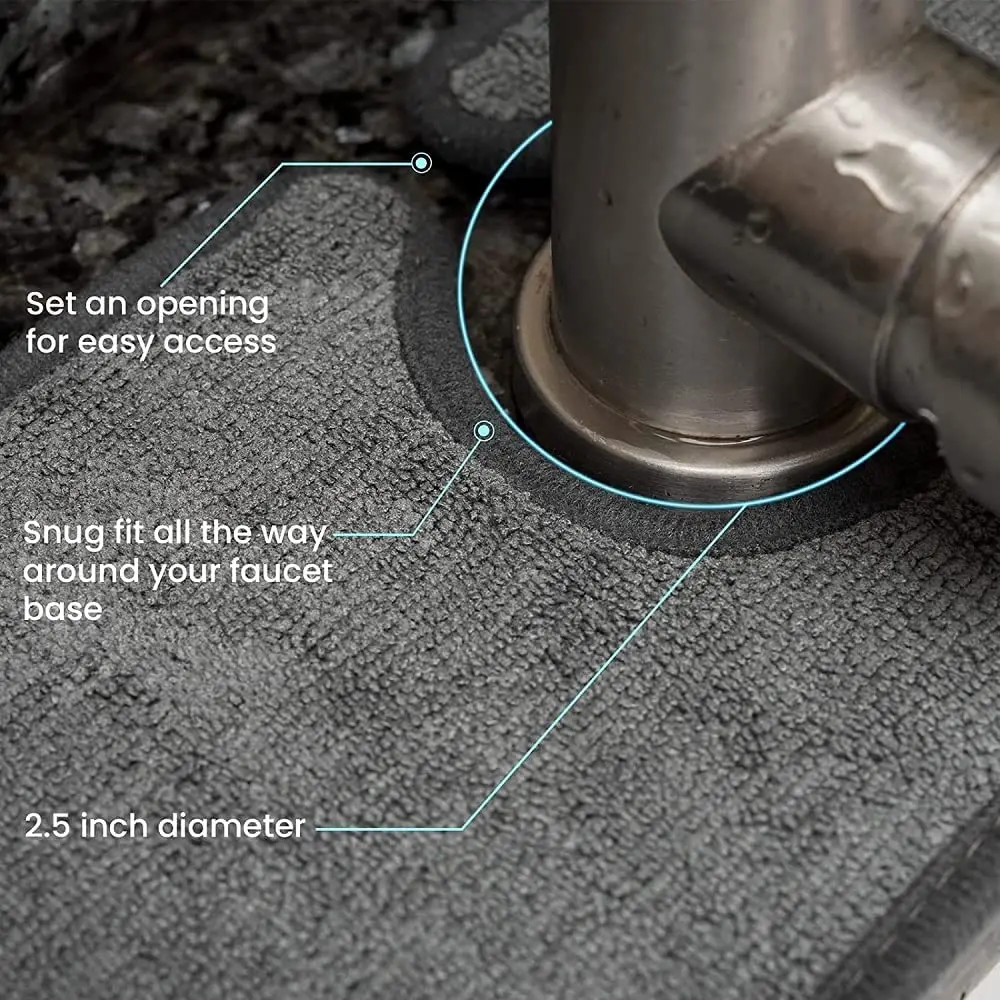 مفرش حنفية من المايكروفايبر للحفاظ علي سطح حوض المطبخ والحمام جاف ونظيف