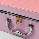 طقم  شنط لتنظيم وحمل ادوات الميكاب ب 3 احجام مختلفة من الجلد - بينك