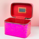 شنط ميكاب لتنظيم أدوات التجميل 3 قطع  تصميم أنيق باللون الفوشيا