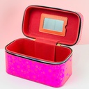 شنط ميكاب لتنظيم أدوات التجميل 3 قطع  تصميم أنيق باللون الفوشيا