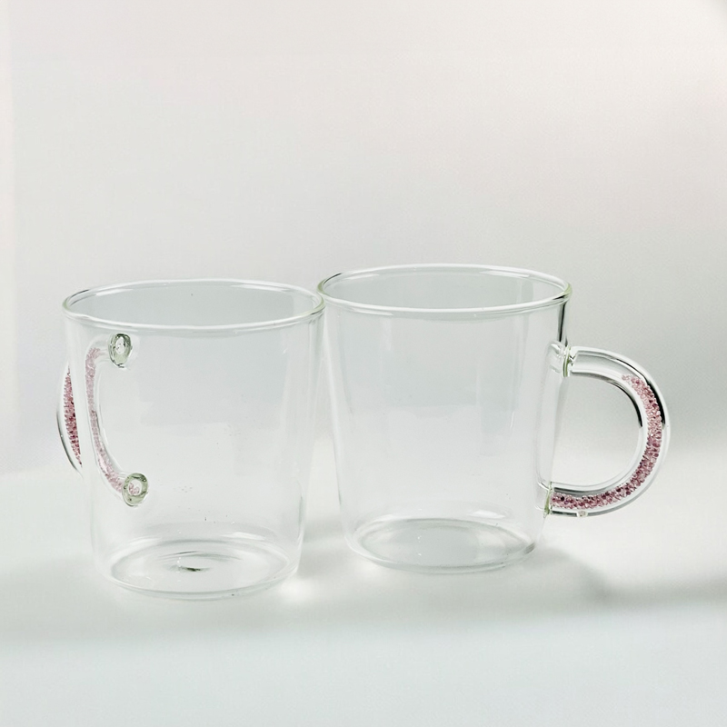 مج  450 ملي زجاج شفاف بيد جليتر لشرب وتقديم المشروبات بشكل شيك